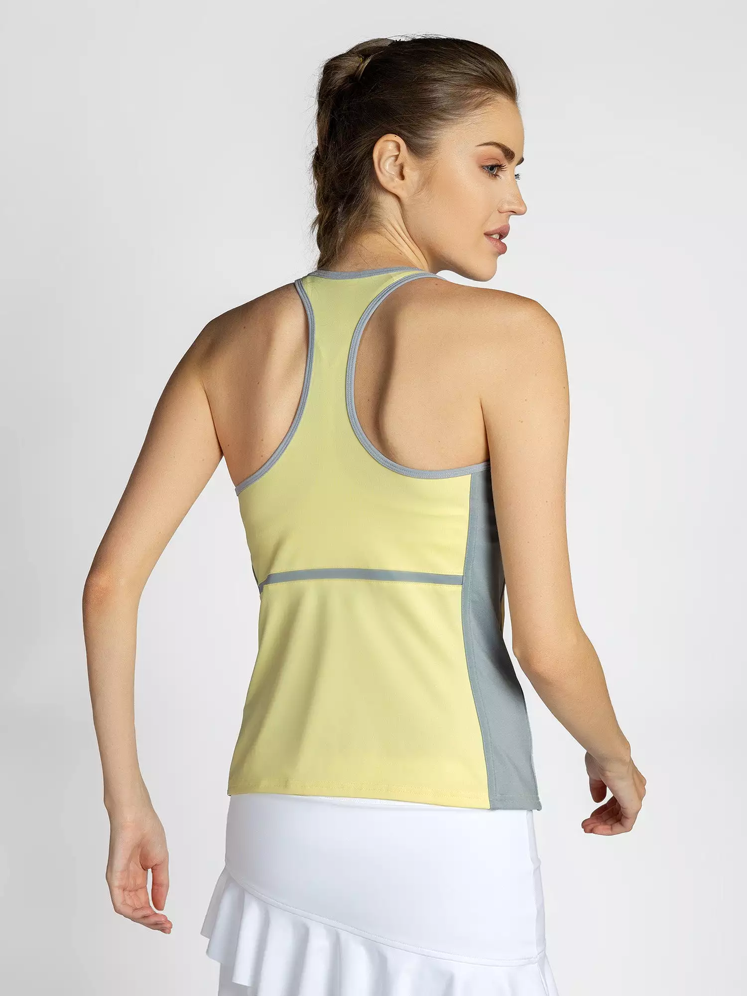 Ashley Racer Tank - Lemonade/Pearl