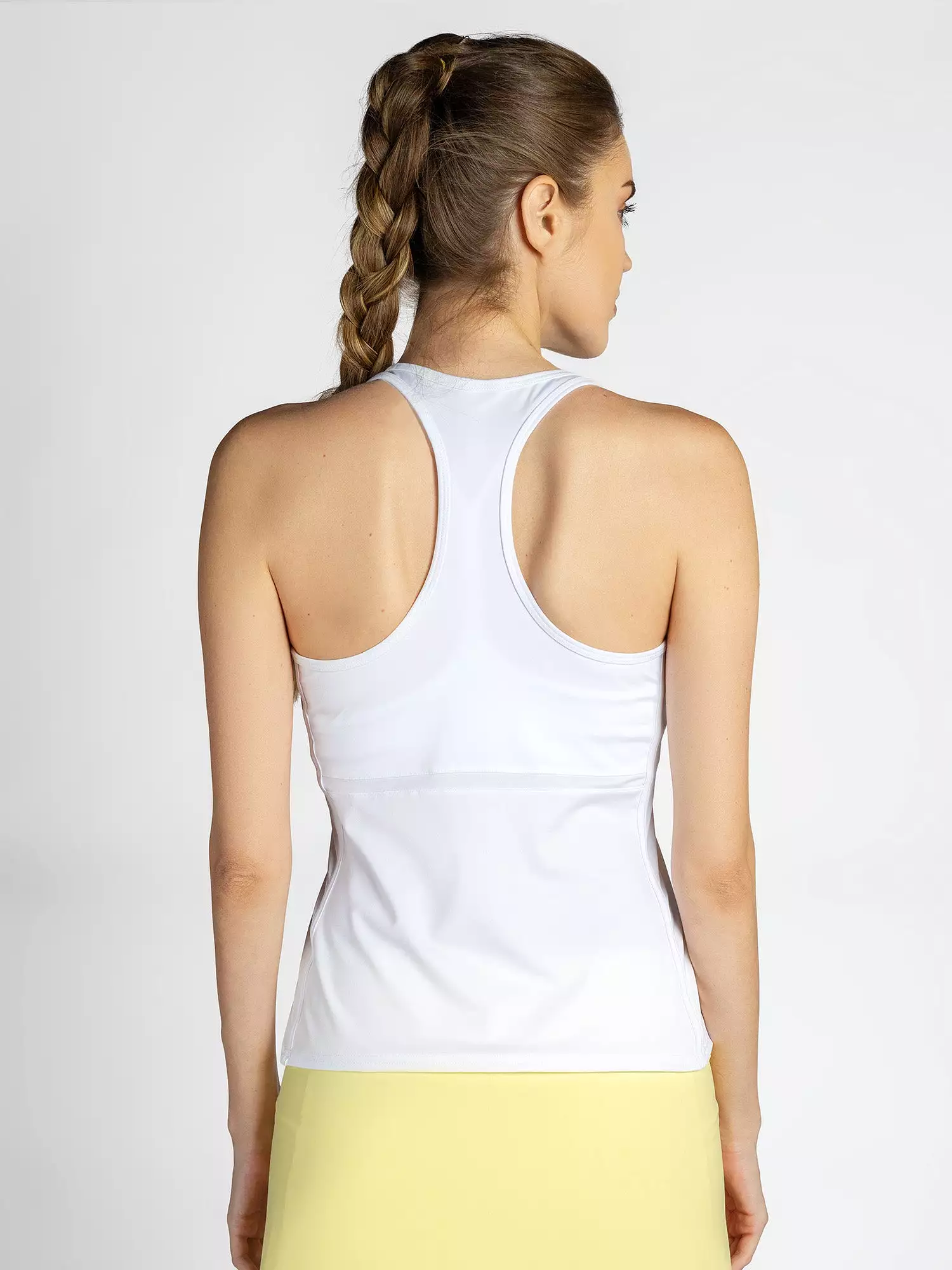 Ashley Racer Tank - White