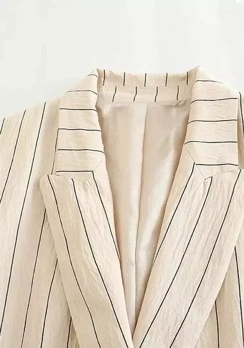 Ashore Shop Office Women Suit Stripe Loose Pant Suits