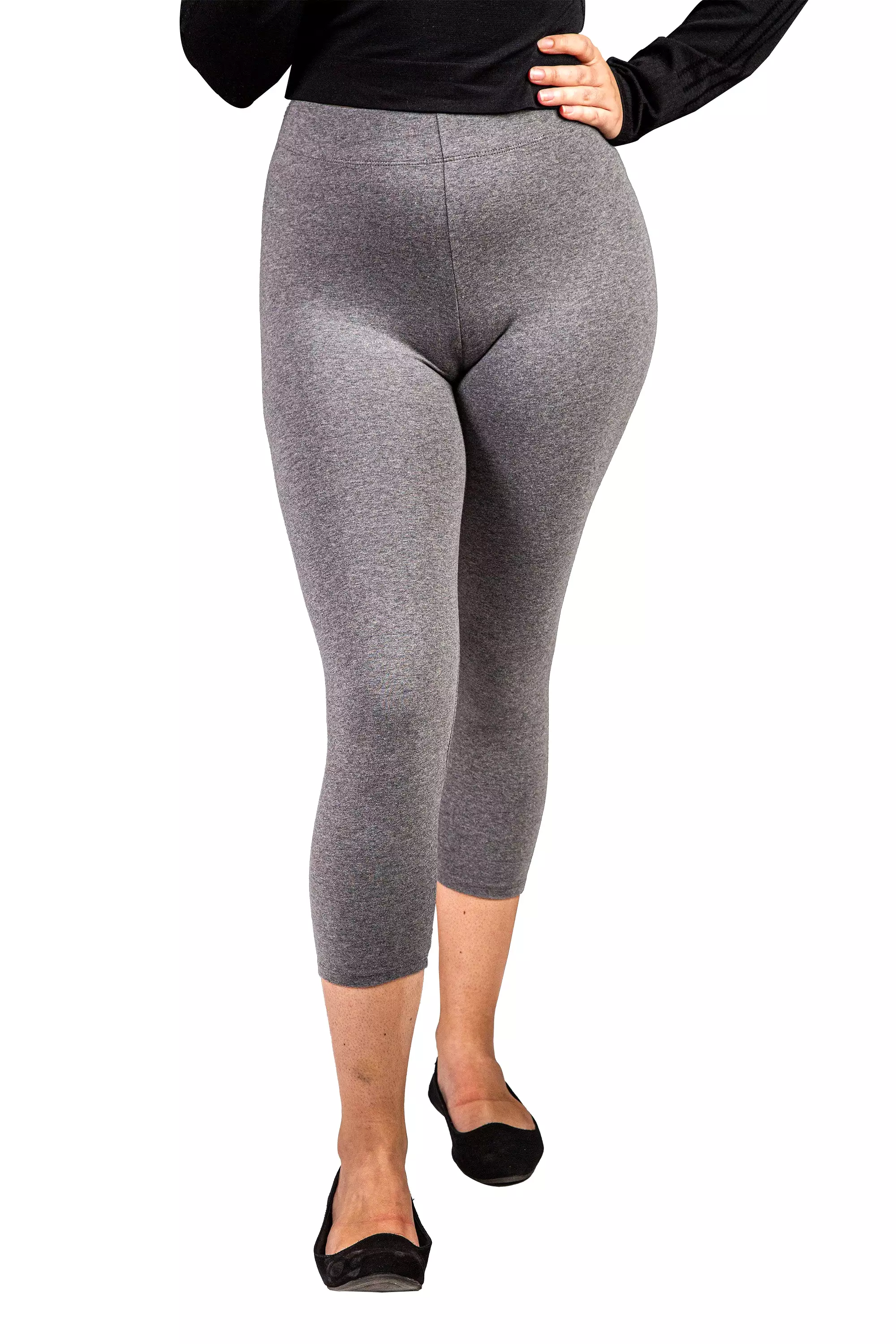 Basic Organically Grown Cotton Capri Leggings