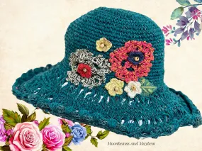 BEAUTIFUL JADE BLOSSOM CROCHET HAT