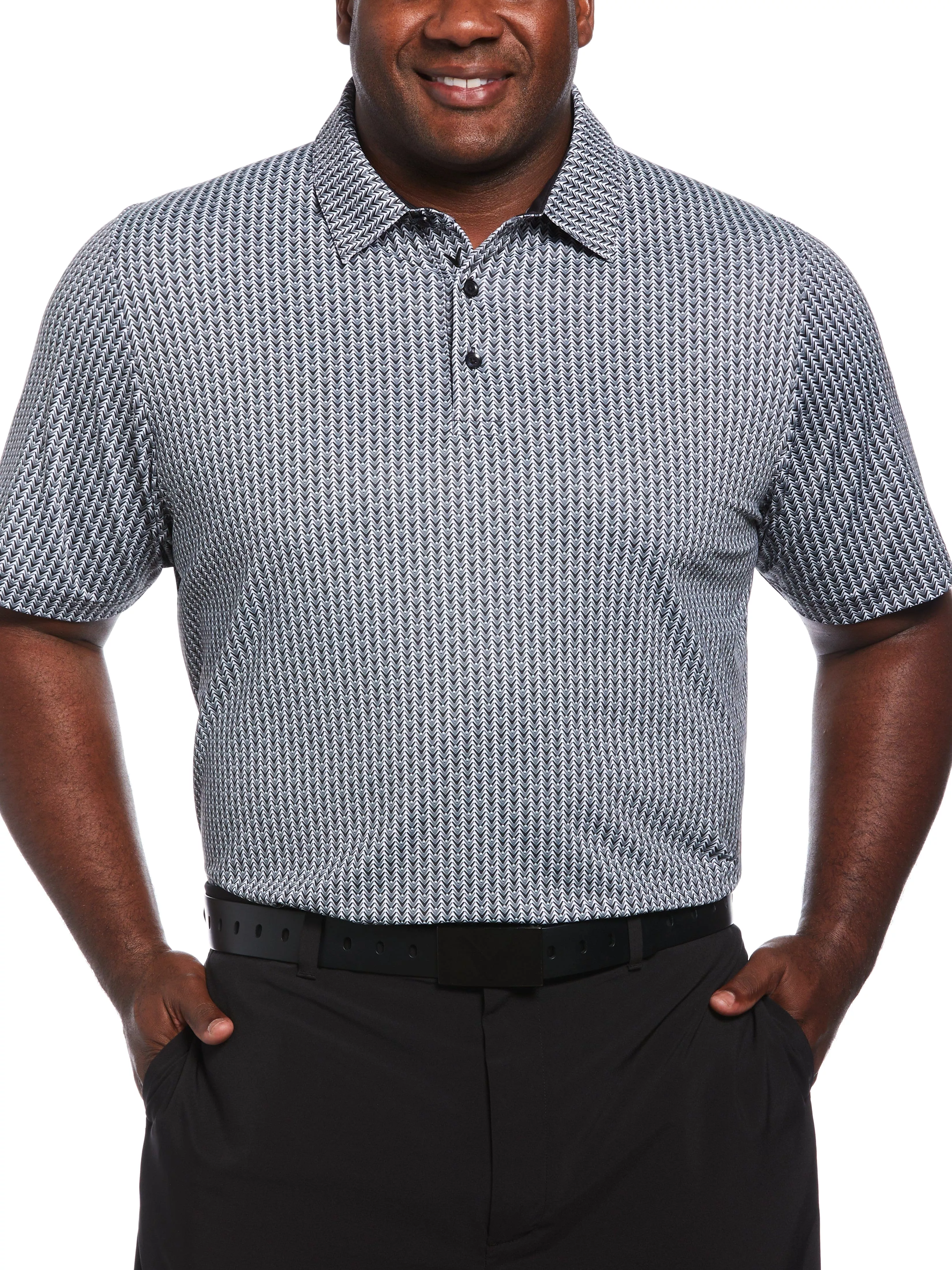 Big & Tall Short Sleeve All Over Trademark Print Polo