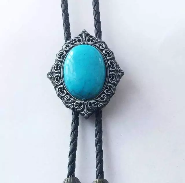 bolo tie Cowboy for men Vintage Indian mens tie Turquoise Europe Long style Zinc Alloy Pendant trendy accessories Llavero bijoux