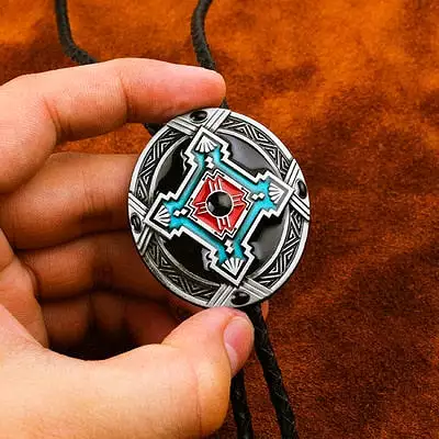 bolo tie Cowboy for men Vintage Indian mens tie Turquoise Europe Long style Zinc Alloy Pendant trendy accessories Llavero bijoux