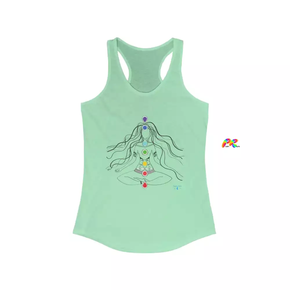 Chakras and Om Women's Ideal Racerback Tank