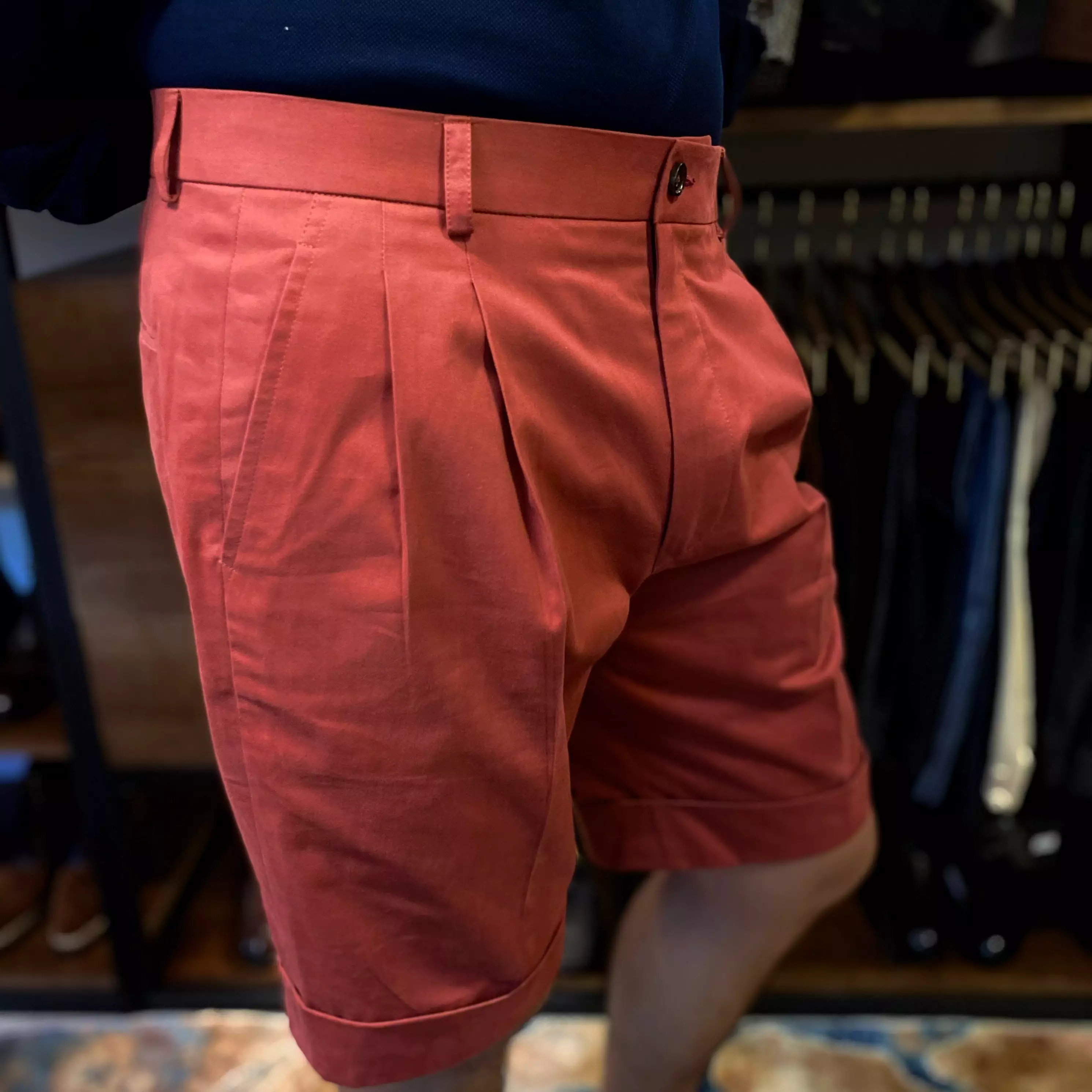 Custom Trousers with Dugdale Cotton Imperial Red