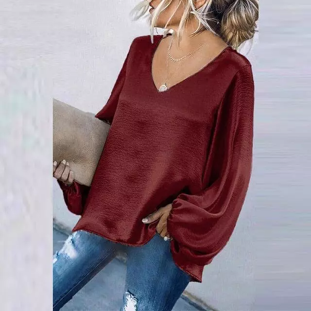 Elegant V-Neck Women Tops