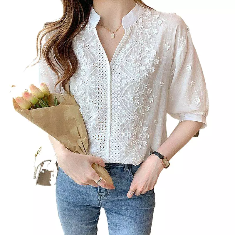 Embroidered White Blouse