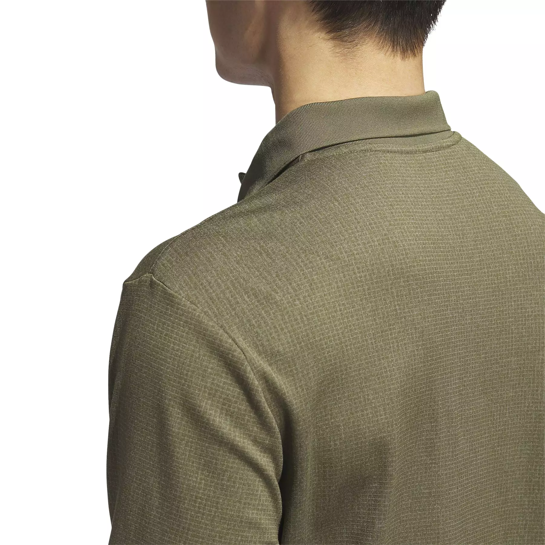 Essentials Long Sleeve Polo Olive Strata Melange - AW23