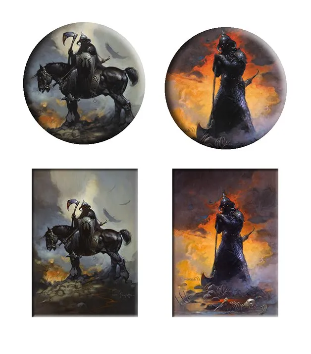 Frazetta Death Dealer Magnet & Button Set