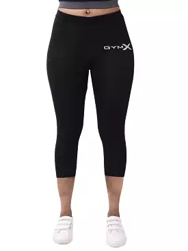 GymX Jet Black Capri Leggings- Sale