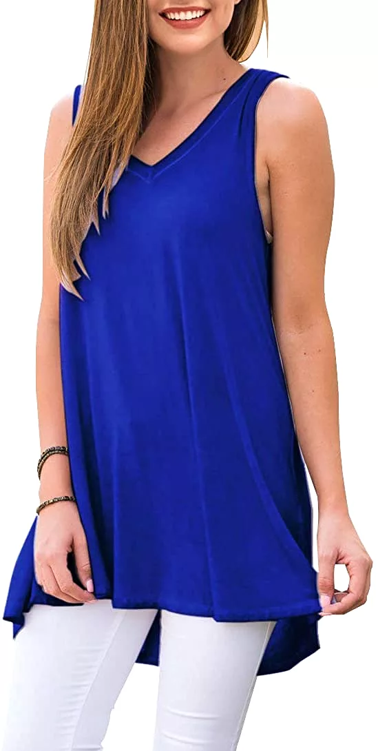 Haute Edition Women's V-Neck Tunic Length Long Tank