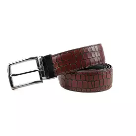 Men Leather Reversible Belt CB BELT CROC BR