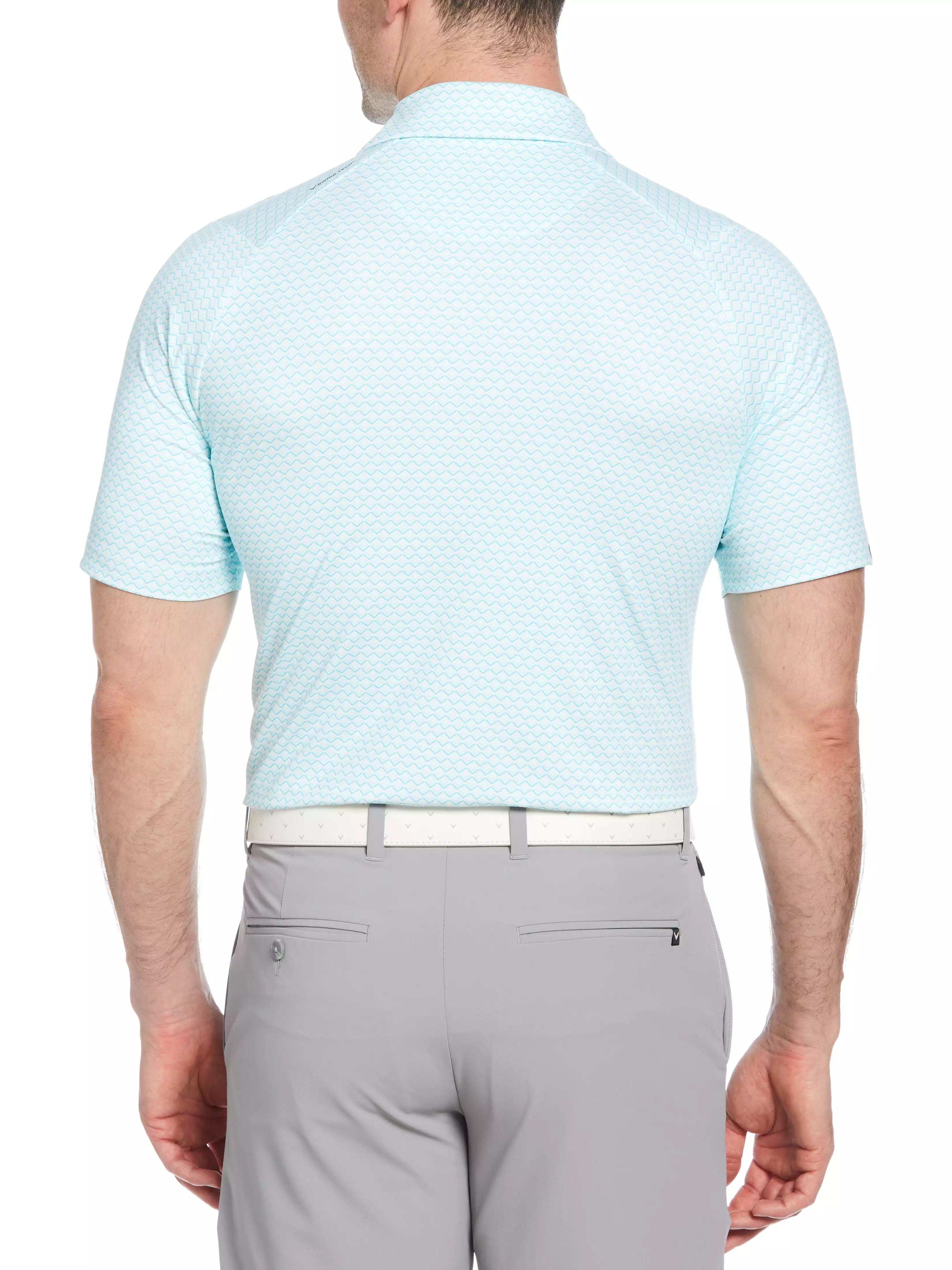 Mens Short Sleeve All Over Tee Time Print Polo