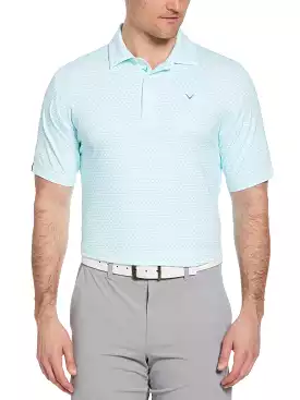 Mens Short Sleeve All Over Tee Time Print Polo