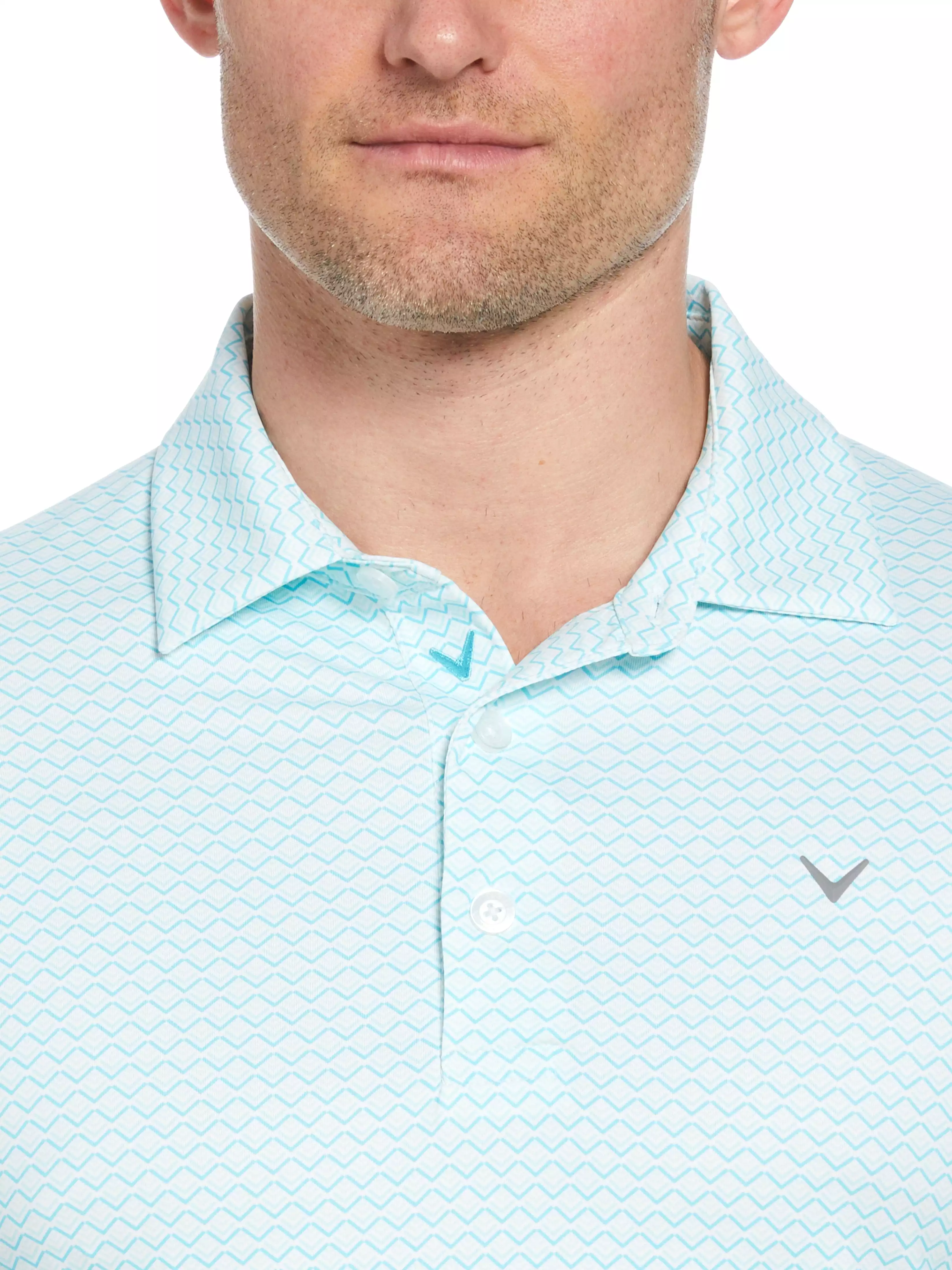 Mens Short Sleeve All Over Tee Time Print Polo