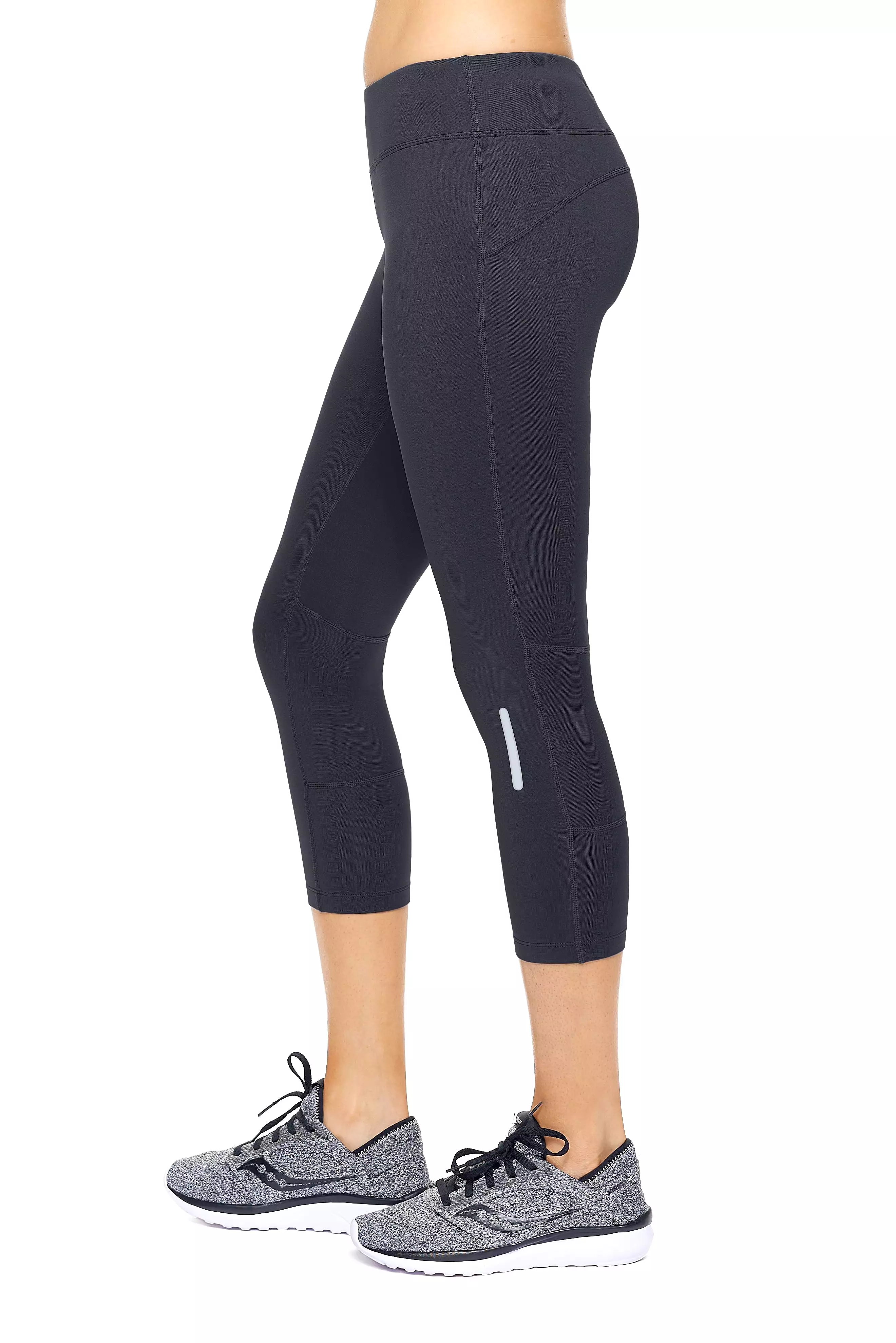 Mid-Rise Zipper Pocket Capri Leggings