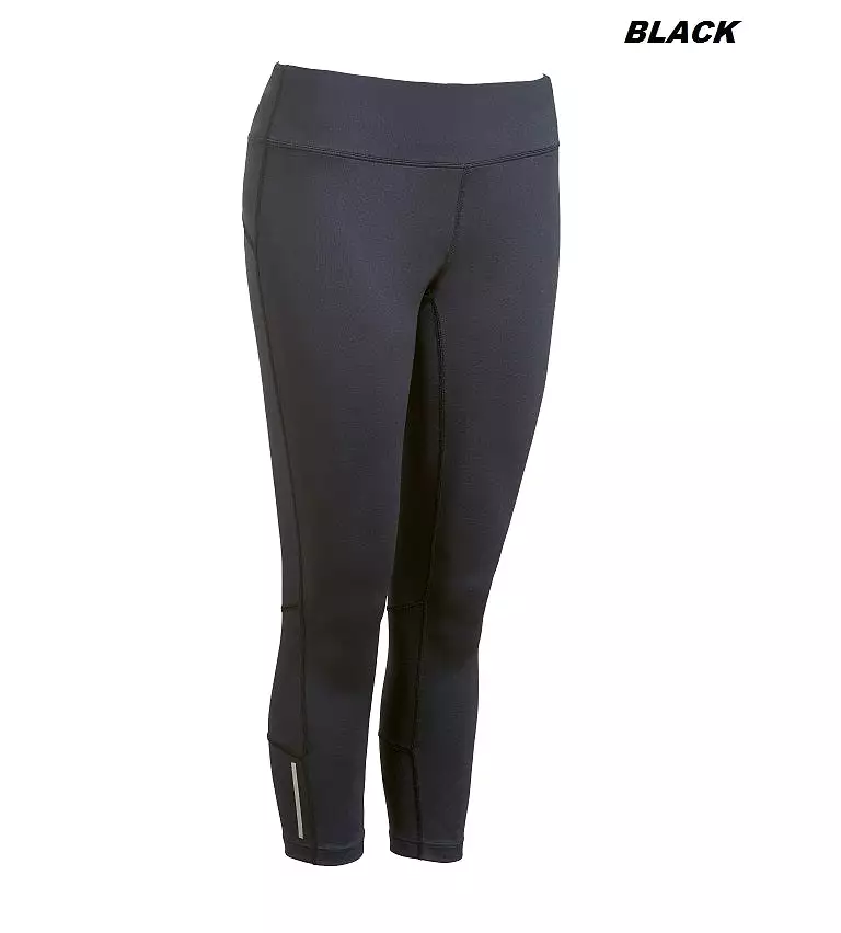 Mid-Rise Zipper Pocket Capri Leggings