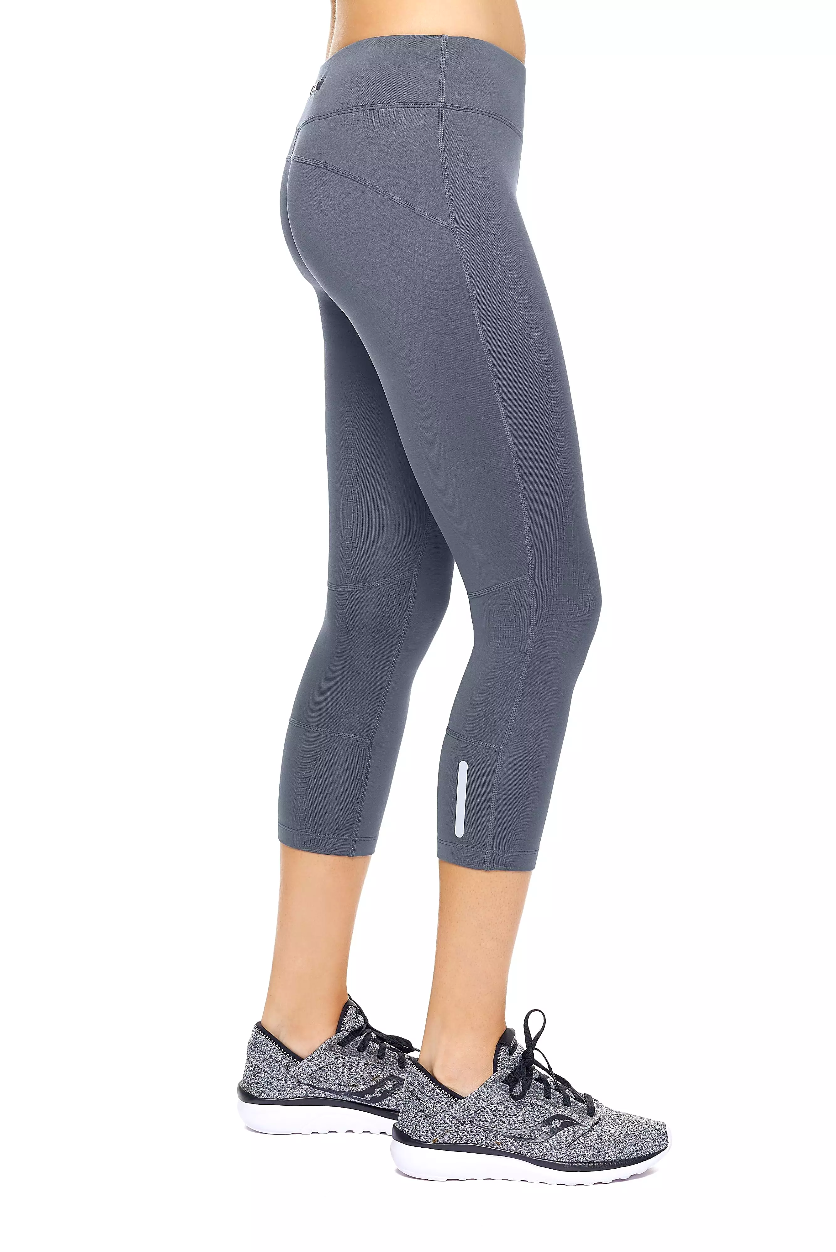 Mid-Rise Zipper Pocket Capri Leggings