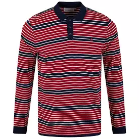 Monterey LS Polo Deep Red/Deep Navy - 2024