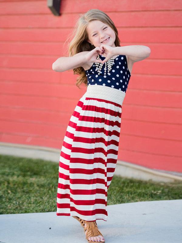 Patriot Sleeveless Girls Maxi Dress