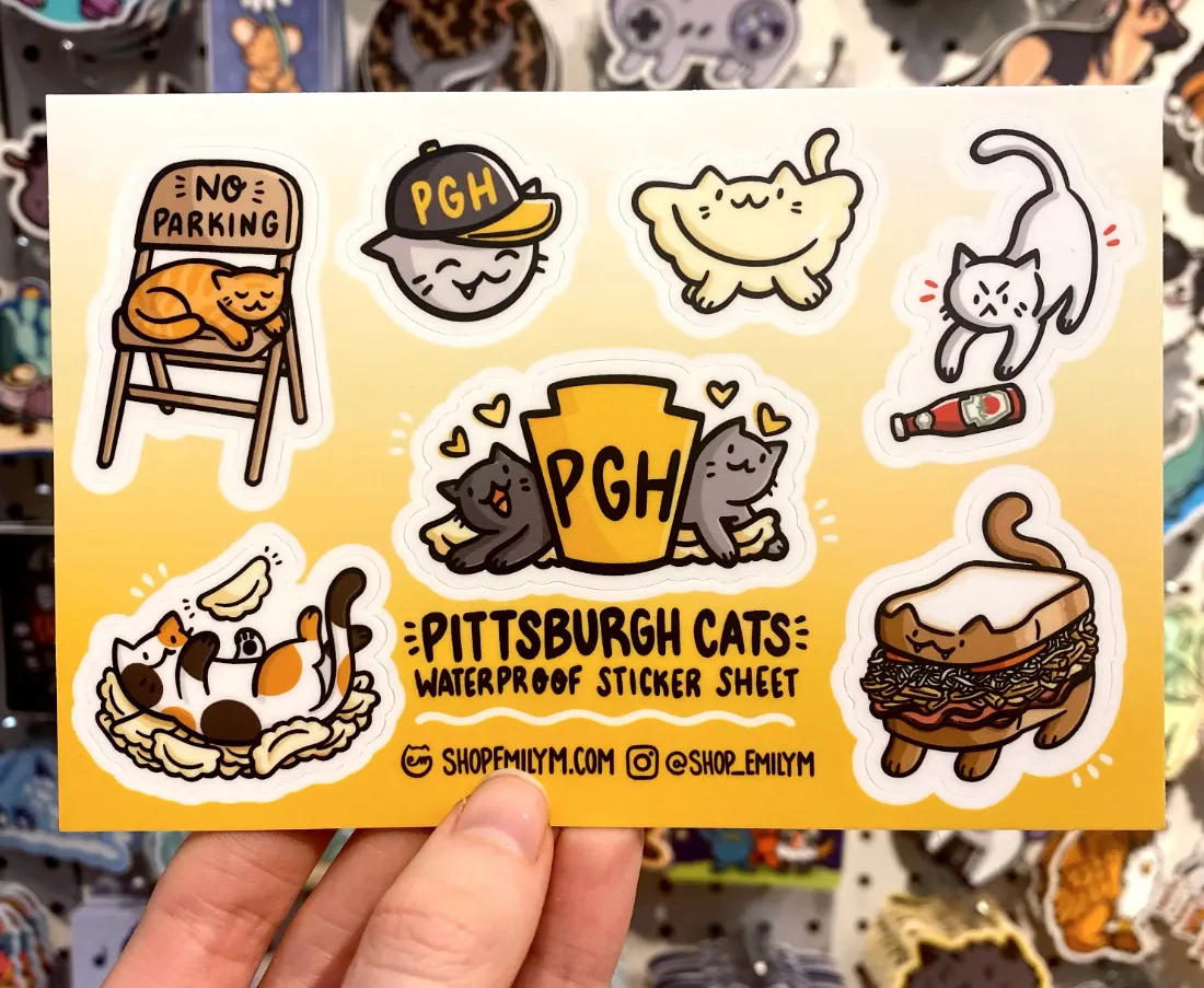 Pittsburgh Cats Waterproof Vinyl Sticker Sheet