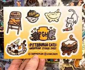 Pittsburgh Cats Waterproof Vinyl Sticker Sheet