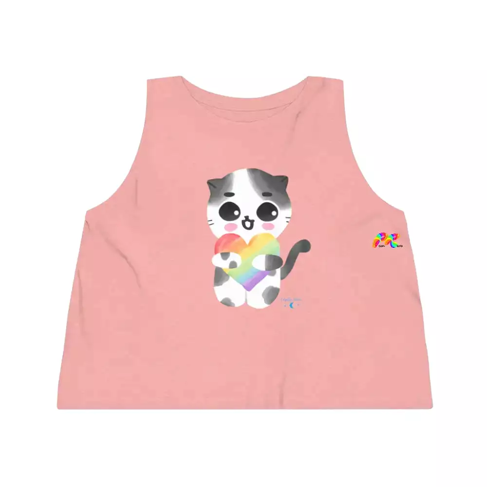 Pride/LGBTQ Flowy Crop Top Pride Cat