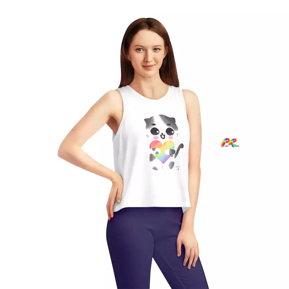 Pride/LGBTQ Flowy Crop Top Pride Cat