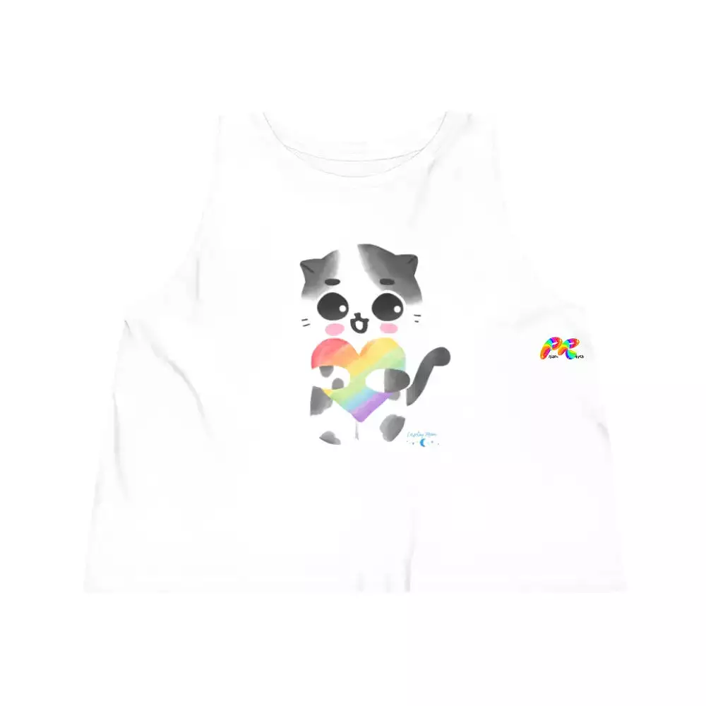 Pride/LGBTQ Flowy Crop Top Pride Cat