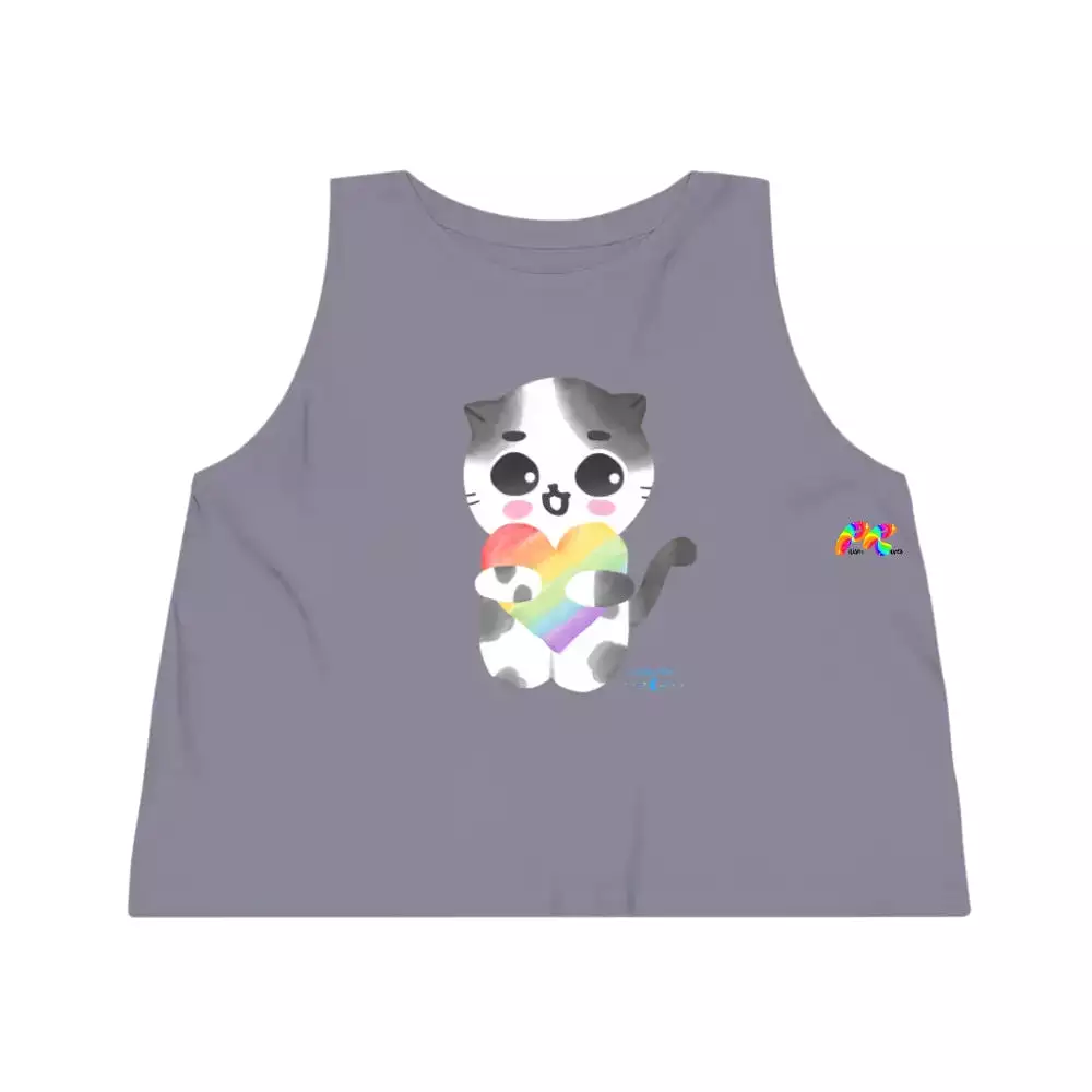 Pride/LGBTQ Flowy Crop Top Pride Cat