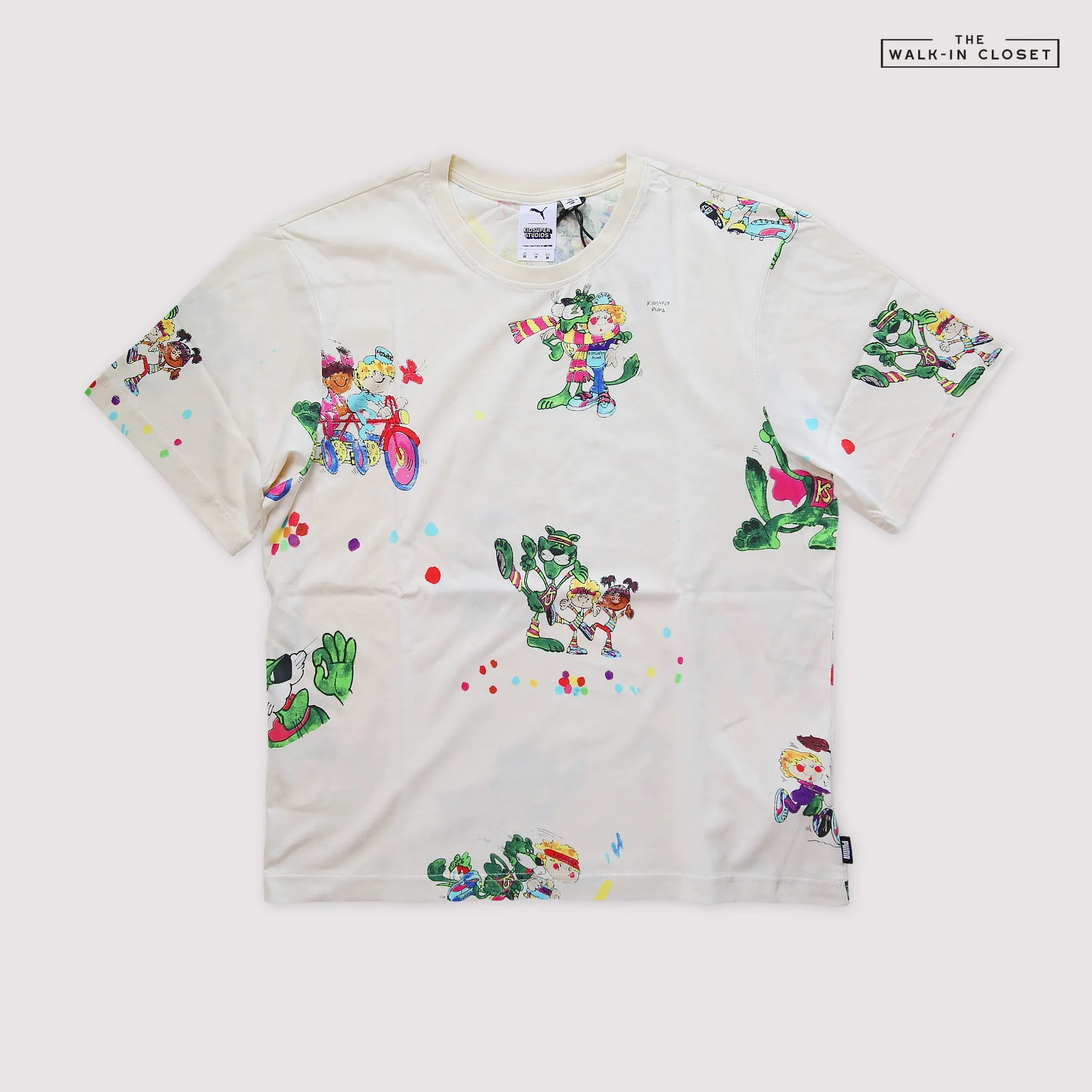 PUMA X KIDSUPER STUDIOS AOP TEE WHISPER WHITE - 598878-55