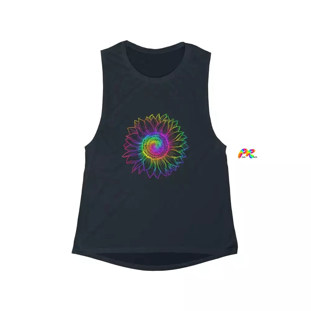 Rainbow Flower Women's Flowy Tank