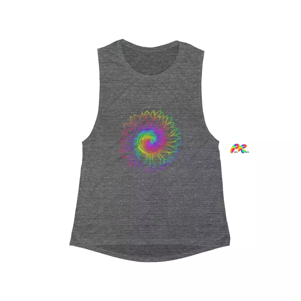 Rainbow Flower Women's Flowy Tank