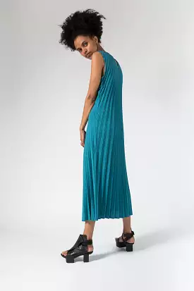 Reversible Racerback Maxi Sunburst Dress | Teal