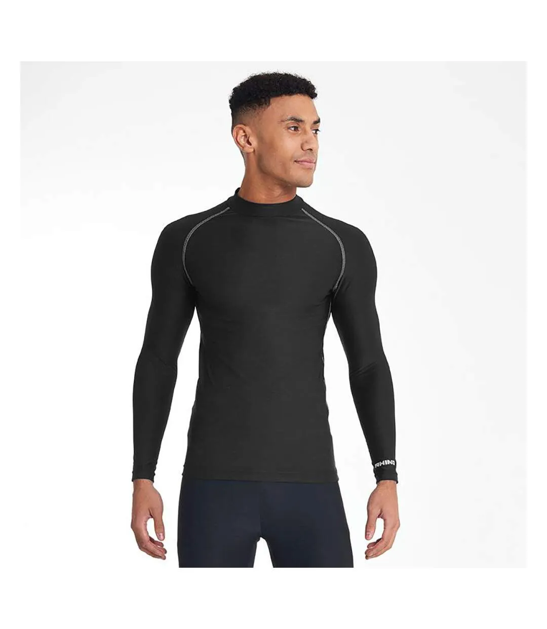 Rhino Mens Thermal Underwear Long Sleeve Base Layer Vest Top (Black) - UTRW1276