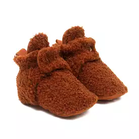 Robeez Sherpa Rust Snap Booties