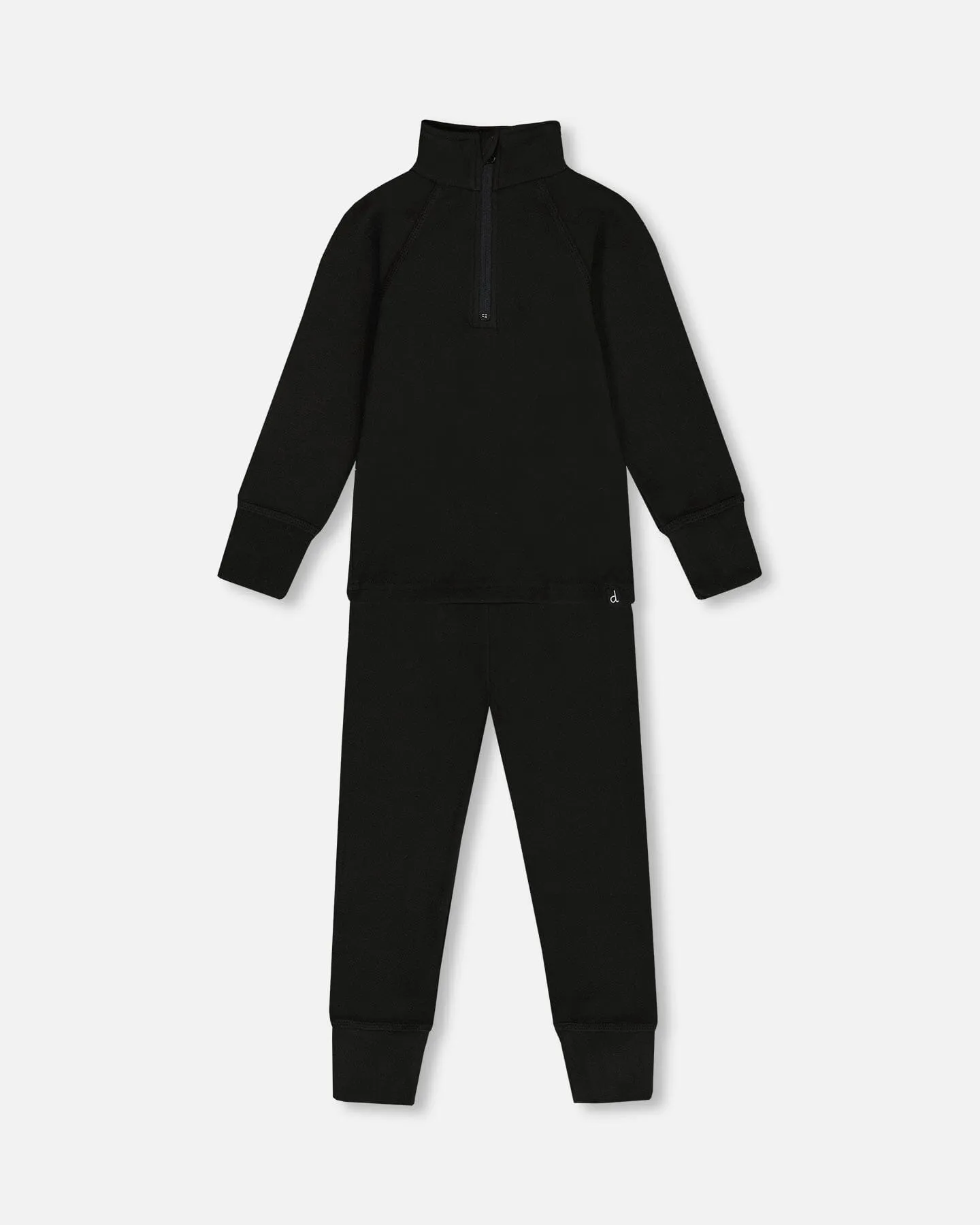 Two Piece Thermal Underwear Set Black