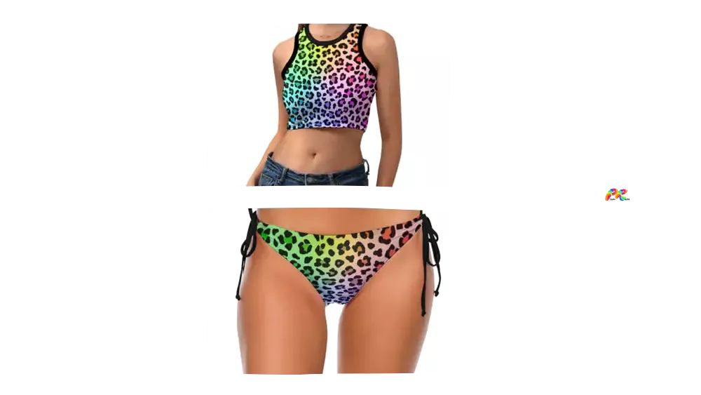 Women's Colorful Leopard Cropped Tank Top