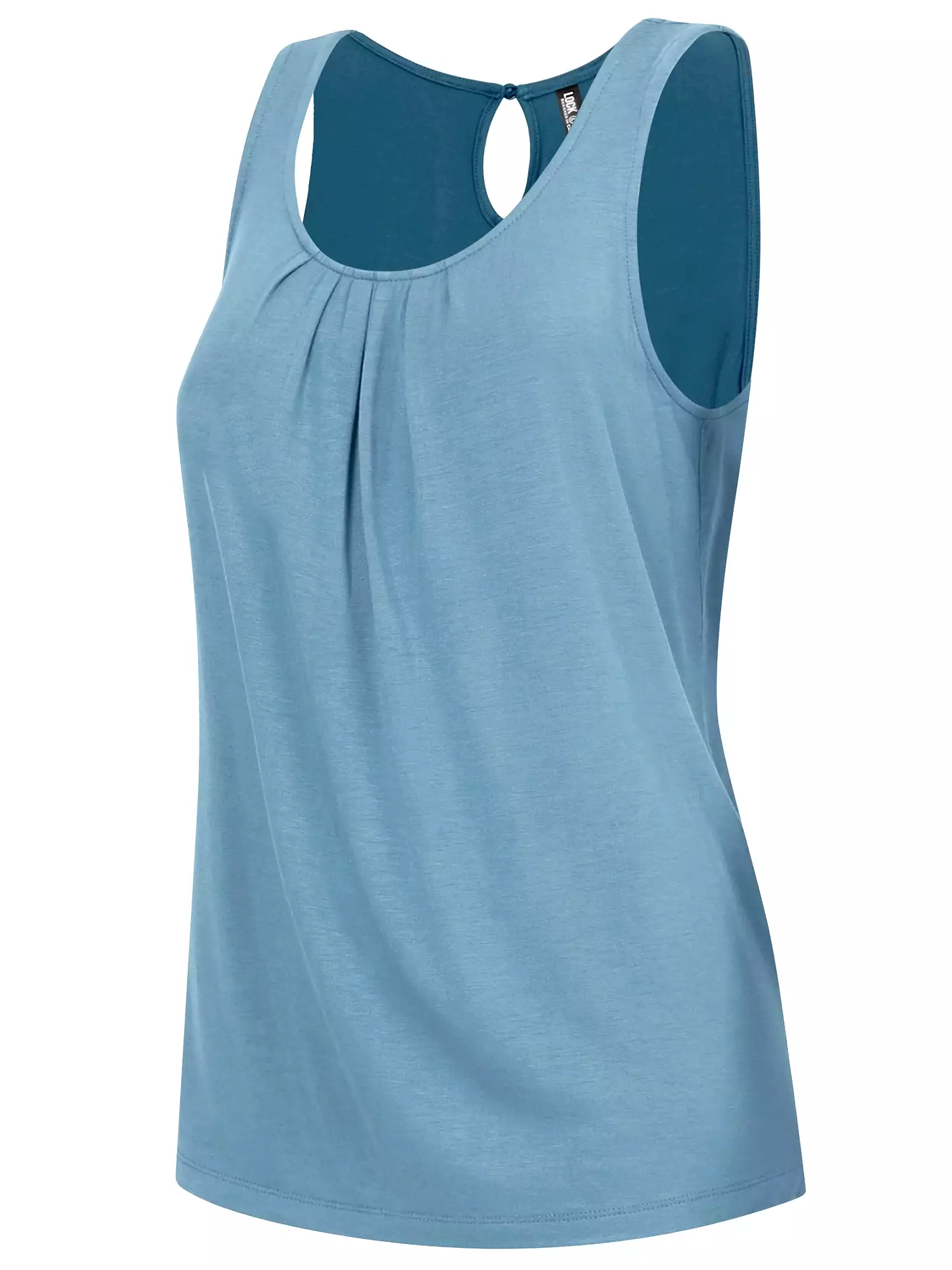 Women's Pleated Front Scoop Neck Shell Tank